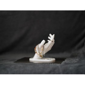 Resim El Şeklinde Mücevherat Yüzük Tutucu Ev Obje Beyaz Renk 14cm 