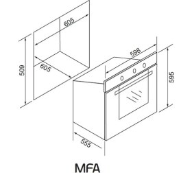 Resim Alveus Mfa 614 Tımerlı Siyah Ankastre Fırın 