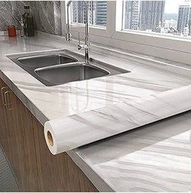 Resim fantastik store Açık Mermer Desenli Yapışkanlı Kaplama Kağıdı Büyük Boy 5 Metre - Lisinya 