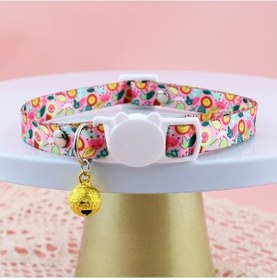 Resim Soulader Kedi Tasması Sevimli Hayvan Boyun Askısı Çanlı Meyve Desenli Evcil Pet Aksesuarları 