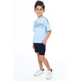 Resim Toontoy Kids Toontoy Erkek Çocuk Baskılı Şortlu Takım Mavi 