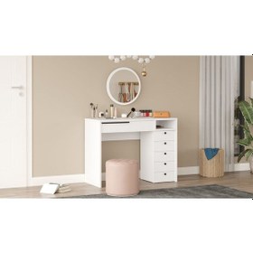 Resim Bohem Makyaj Masası 100cm Aynalı Çekmeceli Şifonyer Beyaz Boh29-w Beyaz 