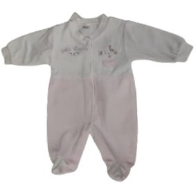 Resim Gaye Bebe Bebek Tulum Kız Çocuk Kadife Tavsan Figürlü 8 Pembe - Beyaz 