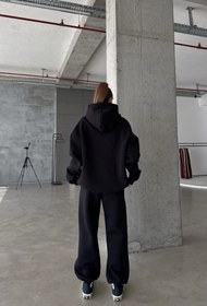 Resim CMZ COLLECTİON Kadın Oversize 3 İplik Polar Sweat Eşofman Takımı - Kapüşonlu Rahat Kalıp (17 Renk Seçeneği) 
