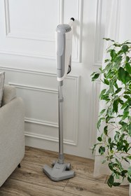 Resim HOMEND Dustroyer 1272H 2 in 1 Metal Borulu Kablolu Dikey Süpürge Beyaz Gri 