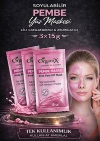 Resim Organix Tek Kullanımlık Pembe Soyulabilir Yüz Maskesi - Derinlemesine Temizlik & Yoğun Nem (3x15gr) 