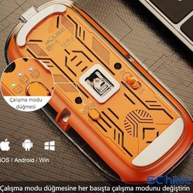 Resim ScHitec M377 Ultra Sessiz 3 Bağlantı Modlu 2xBluetooth Kablosuz + 2.4Gh Gaming Type-C Şarjlı Mouse Pembe 