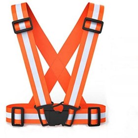 Resim MFAH Yüksek Görünürlüklü Reflektörlü Ayarlanbilir Pratik Turuncu Ikaz Yeleği 