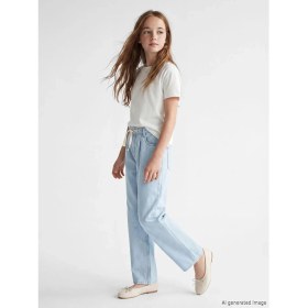 Resim LC Waikiki Lcw Kids Indigo Baggy Fit Kız Çocuk Jean Pantolon 