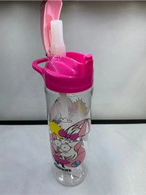 Resim Kral Şakir Desenli Pipetli Tritan Matara 630cc K0031-2 Pembe 