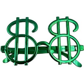 Resim Parti Gözlük Plastik Camsız Dolar Temalı Yeşil 14x6 Cm Tüm Yaşlar 