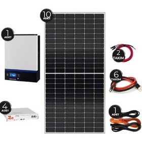 Resim Teknovasyon Arge Güneş Enerjisi Solar Paketi Vmııı 5kva Mppt İnverter 455 Watt Güneş Paneli 48v 50 Amper Lityum Akü Bağ Evi Off Grid Paket 