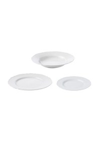 Resim Upplaga Yemek Takımı 18 Parça Rustik-porselen Beyaz Renk Beyaz 