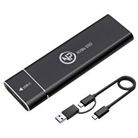 Resim NPO DK02 NVMe M.2 USB-A/Type-C Kablolu Taşınabilir Harici SSD İçin Boş Kutu 