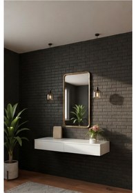 Resim Mdf Makyaj Masası Ve Dresuar 120x30 Cm Çekmeceli Modern Tasarım Beyaz 