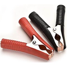 Resim Timsah Ağzı Kıskaç . Maşa - Siyah ve Kırmızı 2 Li Set - 75Mm 30A 