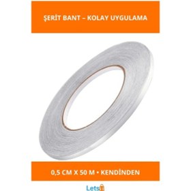 Resim Kendinden Yapışkanlı Çok Amaçlı Gri Fayans Arası Şerit Bant 0.5 Cm 50 Metre 1 Adet 