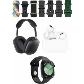 Resim Lvsqvr Karler Bass K32 Kombo 7 Adet Kordon Akıllı Saat Kulaklık Kafa Üstü Kablosuz Kulaklık Set - Siyah 