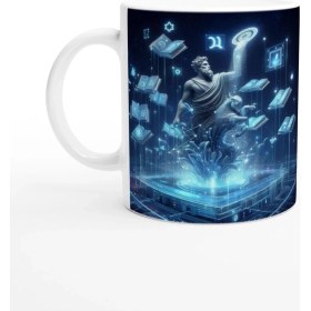 Resim Kova Burcu Baskılı Kahve Kupası - Zodyak Kütüpanesi Vs2 