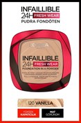 Resim L'oreal paris infaillible 24h fresh wear pudra fondöten 120 vanilla 