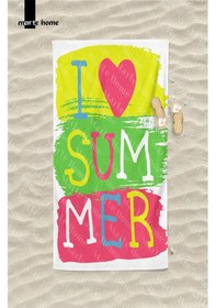 Resim Marte Home I Love Summer Baskılı Renkli Plaj Havlusu Renkli 