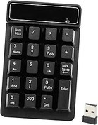 Resim Hanzete 2.4 Ghz Kablosuz Sayısal Tuş Takımı Mekanik Hissediyorum Sayı Pad Klavye 19 Tuşlar w/USB Alıcısı Su geçirmez Dizüstü Masaüstü PC Dizüstü Bilgisayar için Siyah 