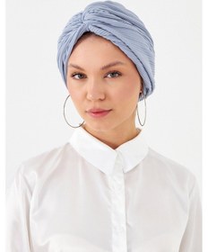 Resim Hürrem Bone Gri Çapraz Büzgülü Tesettür Bone Fukuro Piliseli 2512 15 Gri 