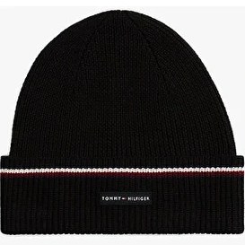 Resim Tommy Hilfiger Erkek Siyah Bere Standart Beden Kış Sezonu İçin Şık Tasarım 