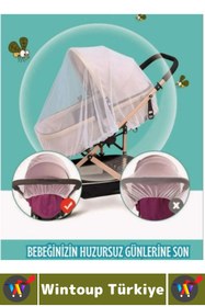Resim Wintoup #Cibinlik Sivrisinek Böcek Haşere Koruyucu Hava Alan Mikro Delikli Dış Mekan Yürüyüş Pratik Tak Çıkar Bebek Arabası Cibinliği 100 X 80 X 80 Cm 
