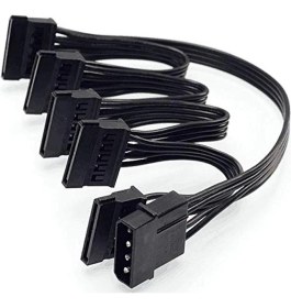 Resim Hype Store 4355 Molex Ide 4 Pin To 5 Port Sata Power HDD Güç Çoklayıcı Kablosu 