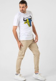 Resim Kargo Cepli, Fermuarlı Paça Lastikli Esnek Kumaş Slim Fit Gabardin Erkek Kargo Pantolon - Açık Kahverengi / 36 