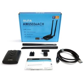 Resim alfa network Awus036ACH 802.11AC Uyumlu Kablosuz Usb Adaptör (Resmi İthalatçıdan) 