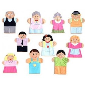 Resim Eğitici Aile Kukla Seti 10 Parça Kumaş 