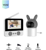 Resim ÇERÇİCİ Bebek Kamerası Kumandalı Monitörlü Karşılıklı Konuşma Özellikli , Hatırlatıcılı Ip Bebek Kamerası 