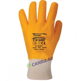 Resim Skygo Techno Üniversal C-35 10 No Süper Nitril Tam Kaplı Eldiven 