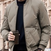 Resim Erkek Kışlık Termal Yalıtımlı Ceket - Ağır Hizmet Tam Fermuarlı Rüzgar Geçirmez Mont, Dik Yaka, Tam Fermuarlı Kapanış ve Fermuarlı Cepler - Soğuk Hava için Ağır Hizmet Dış Giyim, Kalın, Erkek Kışlık Ceket 