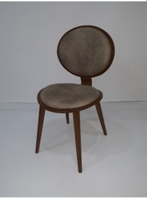 Resim Sandalye Papel Model Kayın Torna RETRO Ayak soho Kumaş Oval Sırt Yuvarlak oturum 1adet El Yapım 