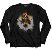 Resim Kendim Seçtim Overwatch Tracer Heroes Steam Logo 2 Uzun Kollu Tişört Baskılı Çocuk T-Shirt 