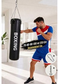 Resim Spor Byfit 70 Cm x 25 Cm Zincirli Boks Kum Torbası Siyah 