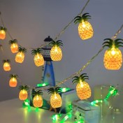 Resim 2m Tropikal Ananas LED Peri Işıkları - Pil ile Çalışan, Düğme Kontrollü, Plastik İç Mekan Dekoru Düğünler, Partiler, Noel ve Tatil Kutlamaları, Şenlikli Aydınlatma | Tropikal Tema | Plastik Yapı, Ananas Dekoru 