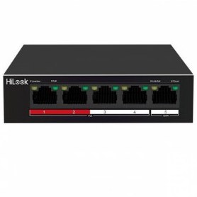 Resim HILOOK NS-0105P-35(B), 5 Port, Megabit, 4 Port PoE, 35W, +1 Port Megabit Uplink, Long Range 250Metre, Yönetilemez, Masaüstü Switch 