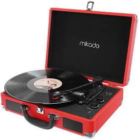Resim Mikado Nostalgia MN-P317 RCA ve Bluetooth Destekli Müzik Kutusu Pikap Kırmızı 