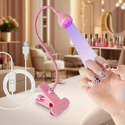 Resim 1 Adet USB Güçlü /LED Tırnak Lambası - Klipsli, Pembe Jel Kurutucu, Hızlı /LED Jeller ve Akrilikler için, Ev veya Salon Kullanımı İçin Kompakt Tırnak Kurutma Cihazı, Adaptör Gerekmez, Manikür ve Pedikür için İdeal, Şık Tasarım, Hafif Tasarım, Profesyonel Kuaför Ekipmanı 