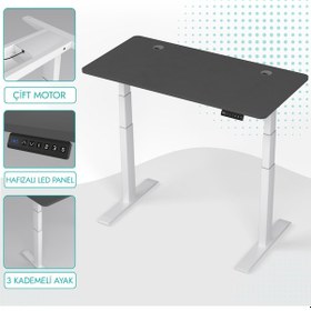 Resim Karr Office O-Flex O2B4 Duo Çift Motorlu Elektrikli Yükseklik Ayarlı Masa - 140X70 - Antrasit Antrasit 