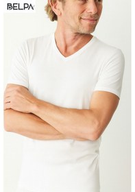 Resim Belpa Ersa İç Giyim Modal Erkek V Yaka T-shirt 3'lü Beyaz 