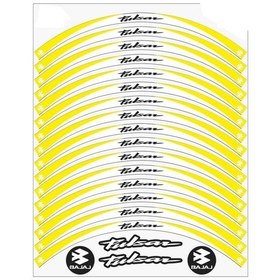 Resim Bajaj Pulsar Rs 200 Jant Şeridi Beyaz-Sarı 519842639 