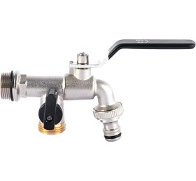 Resim Youmex Messing Su Arıtma Bahçe Musluğu - Çıkarılabilir, Kalın Gövde, 20mm Tek Açık, Siyah Valf, Su İçme Uygun 