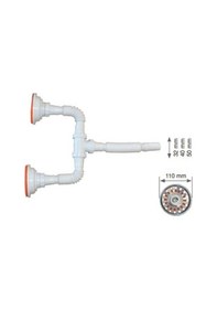 Resim Çöpmak Çift Gözlü Evye Sifonu Krom 