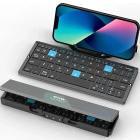 Resim Manyetik Standlı Katlanabilir Bluetooth Klavye Siyah 
