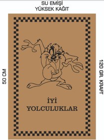 Resim duha trend 35x50 120 Gr. Kraft Kağıt Oto Paspası Tazmanya Canavarı 100 Adet 